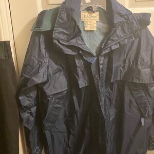 Vintage L.L. Bean Womens Dark Blue long Raincoat/trench